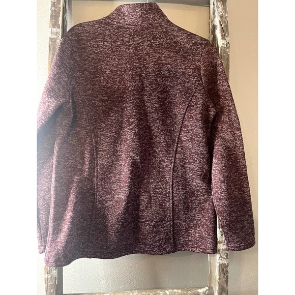Bit & Bridle Burgund Heather Quarter Zip Pullover Sweater Long Sleeve Casual Top - Picture 3 of 6